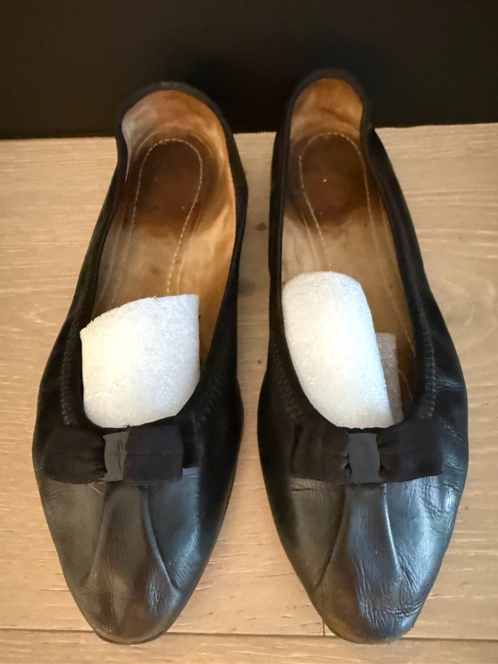 "My Joy" Black Salvatore FerragamoLeather Ballet Flats Size 10